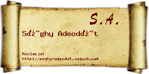 Sághy Adeodát névjegykártya